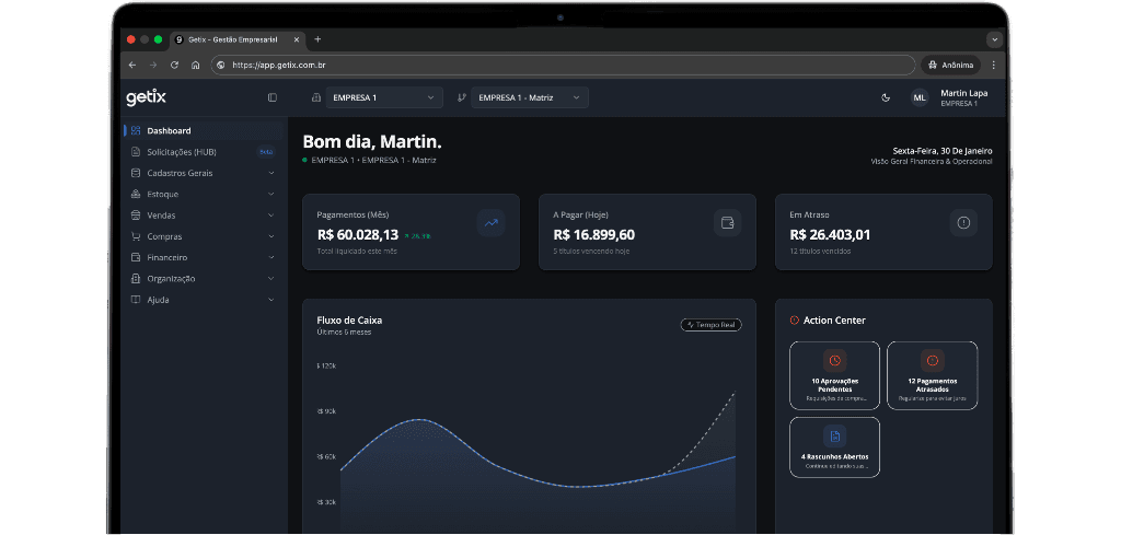Getix Dashboard Interface